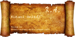 Kutasi Anikó névjegykártya