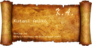 Kutasi Anikó névjegykártya